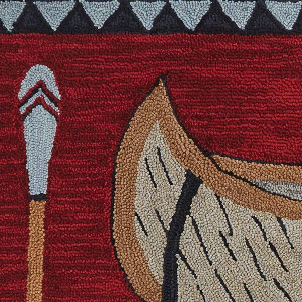 Wilderness Canoe Hooked Rug Runner 2' x 6' Park Designs